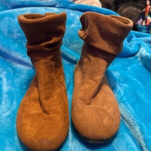 Brownish suede ankle boots